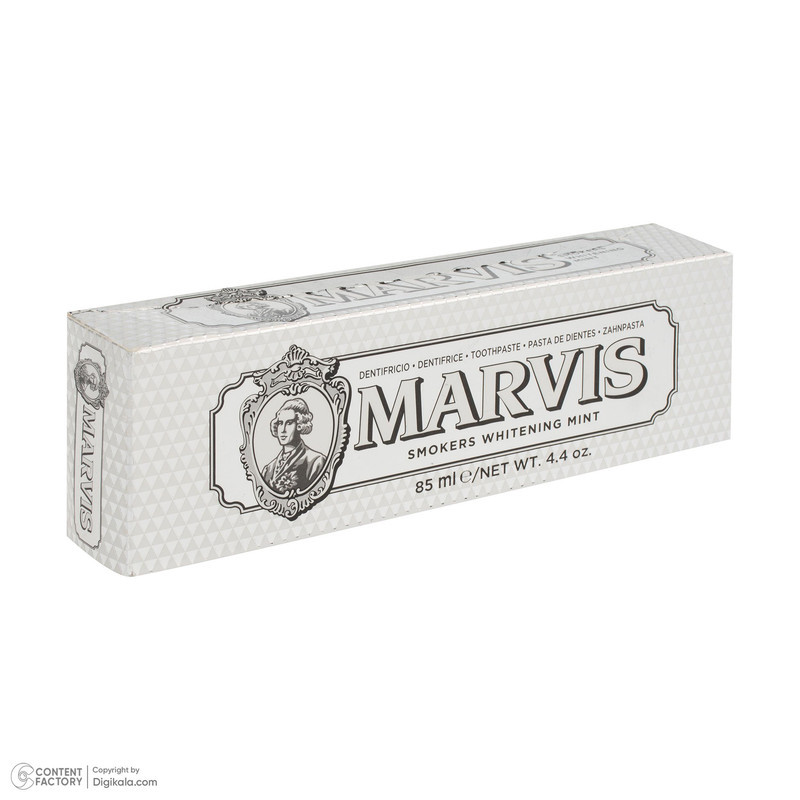 خمیر دندان سفید کننده مارویس مدل Smokers Whitening Mint حجم 85 میلی لیتر
