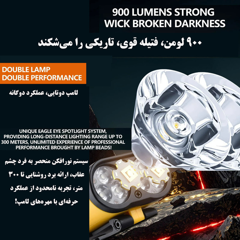 چراغ پیشانی مدل T152 با نور مهتابی
