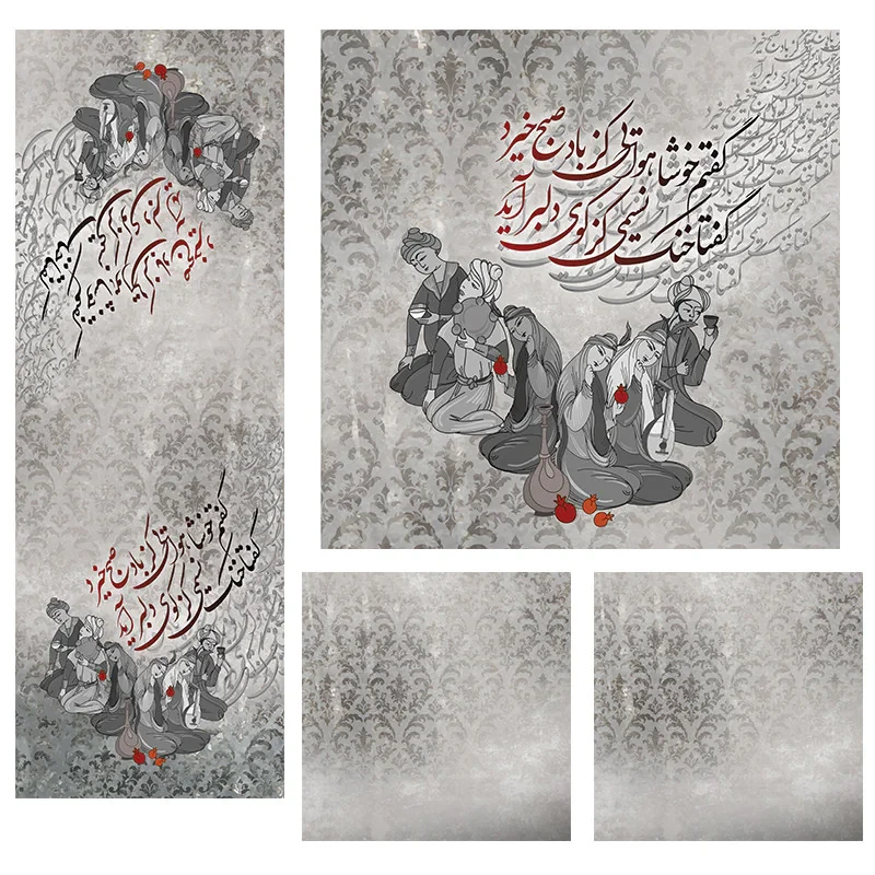 ست رومیزی 4 تکه شمسه نگار مدل TrS662