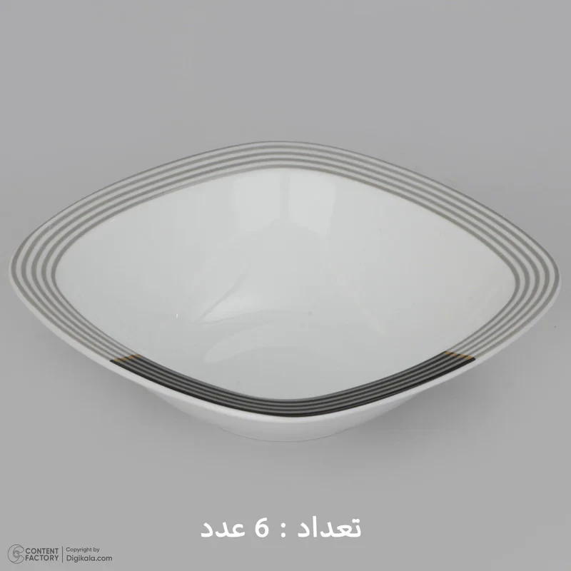 سرویس غذاخوری 27 پارچه چینی زرین ایران سری کواترو مدل وگاس اوریت درجه یک
