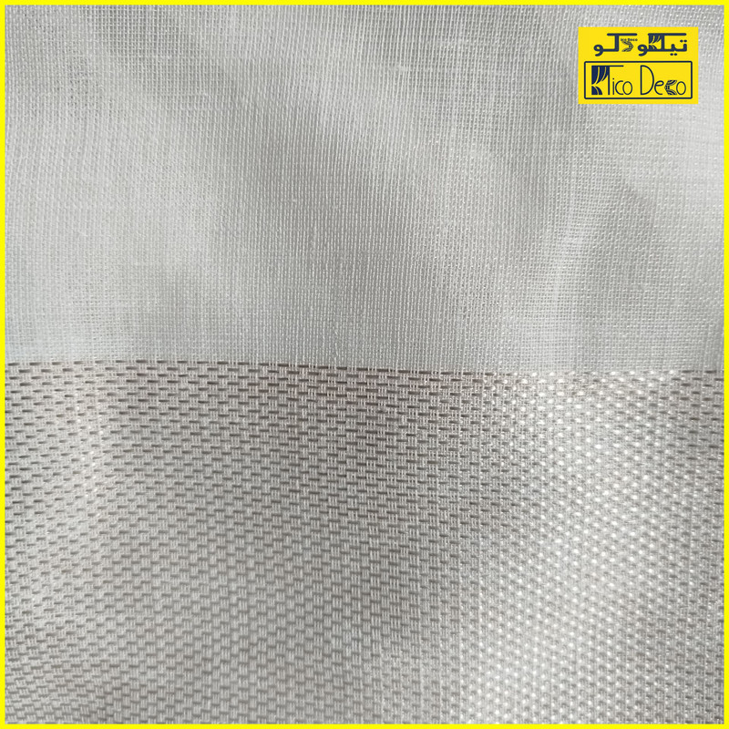 پرده تیکو دکو مدل دوخت ساده کتان شفاف حاشیه دار سایز 280 × 300 سانتی‌متر