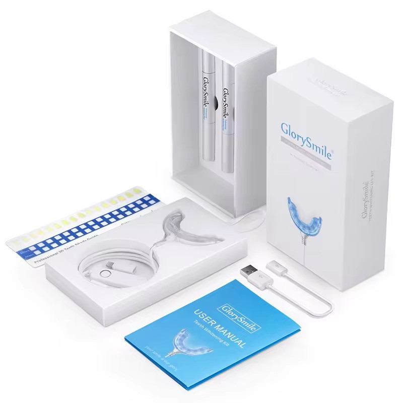 کیت بلیچینگ سفیدکننده دندان گلوری اسمایل مدل GS-001W به همراه قلم ژل سفید کننده بسته 4 عددی