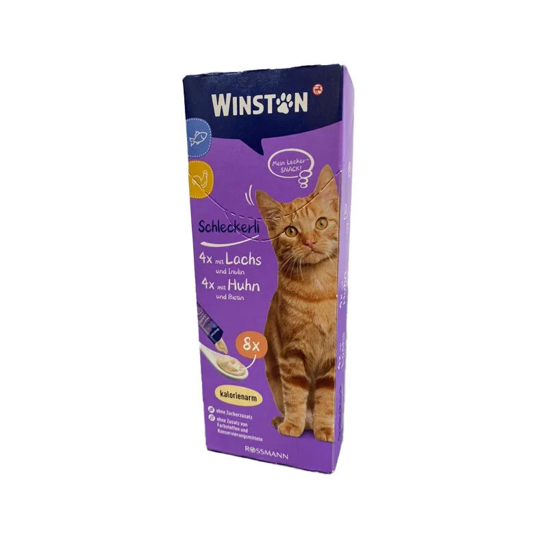 تشویقی گربه وینستون مدل بستنی مرغ و ماهی وزن 120 گرم
