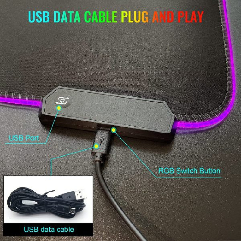 ماوس پد مخصوص بازی مدل RGB 80x30