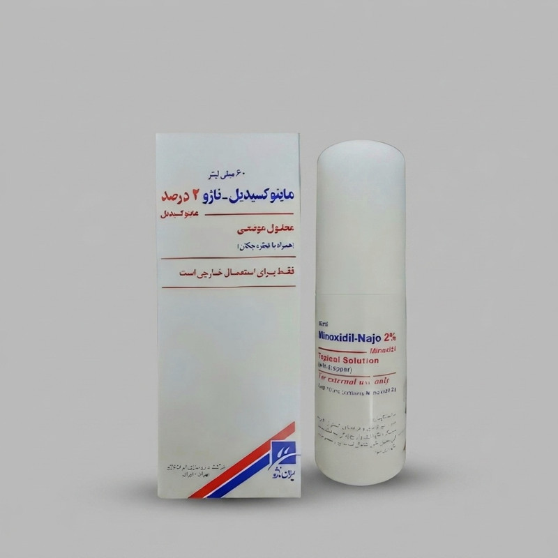 محلول محرک رشد مو ایران ناژو مدل ماینوکسیدیل 2 درصد حجم 60 میلی لیتر