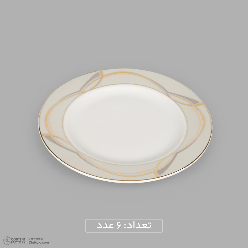 سرویس 20 پارچه چینی دینووا ساینا طرح گرد نسخه 6، قابل شستشو با دست و ماشین ظرفشویی، شامل 6 بشقاب غذاخوری، 6 بشقاب خورش‌خوری، 6 پیش‌دستی، ظرف سرو پنیر و تخته سرو