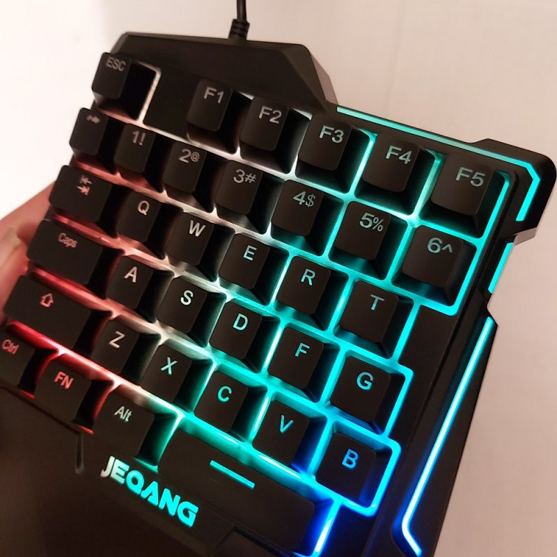 کیبورد و موس مخصوص بازی جکنگ مدل JK-913، سوییچ ممبران، Full-Size، نورپردازی LED RGB