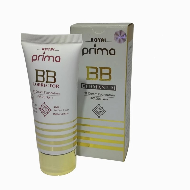 کرم پودر BB مایع اس پی اف 20 رویال پریما مدل 4*1 شماره 01 مناسب برای انواع پوست حجم 60 میلی لیتر