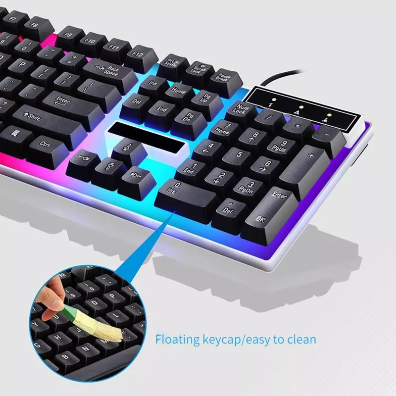 کیبورد و ماوس گیمینگ مدل G21B، سوییچ ممبران، Full-size، نورپردازی RGB