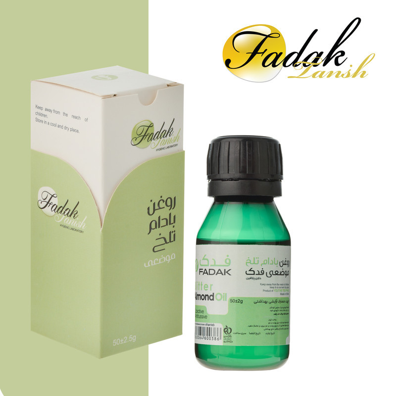 روغن بادام تلخ فدک تانیش مدل Almond-Bit مناسب برای انواع پوست حجم 50 میلی لیتر بسته دو عددی