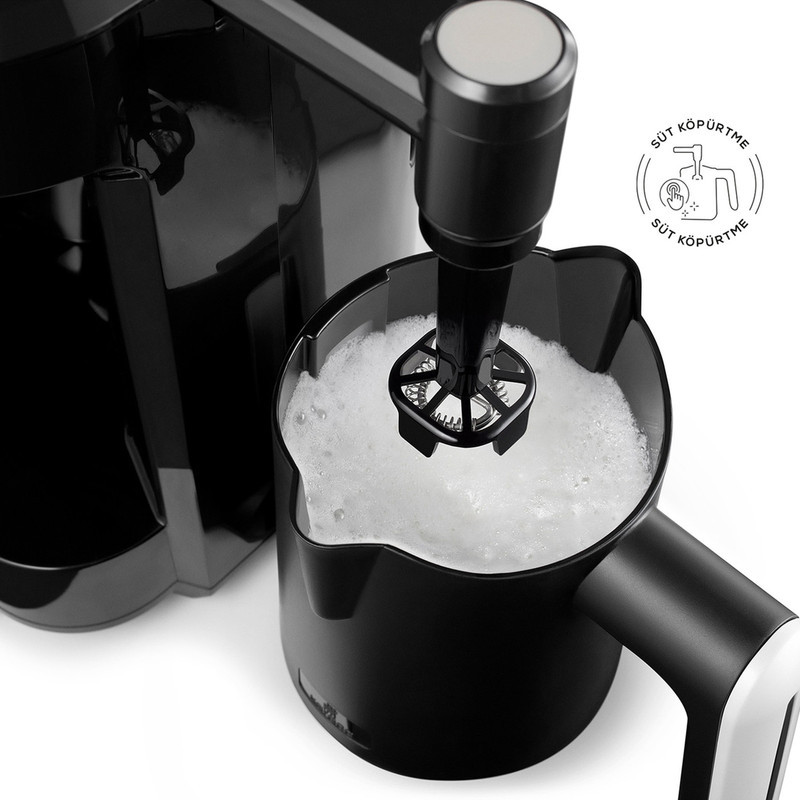 قهوه‌ساز کاراجا مدل Barista Türk، ظرفیت دم‌آوری پنج فنجان با فیلتر الیافی، دارای کف ساز شیر