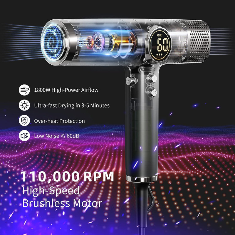 سشوار حرفه‌ای 1800 وات دیناواری مدل D-397
