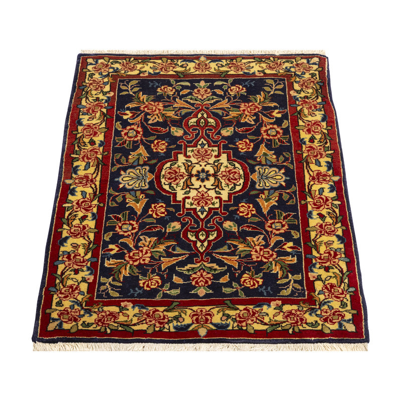 فرش دستبافت نیم متری طرح بیجار کد 97P602 زمینه سرمه ای