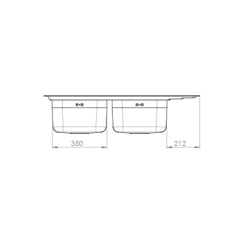 سینک ظرفشویی استیل توکار دو لگنه کن مدل 6132R