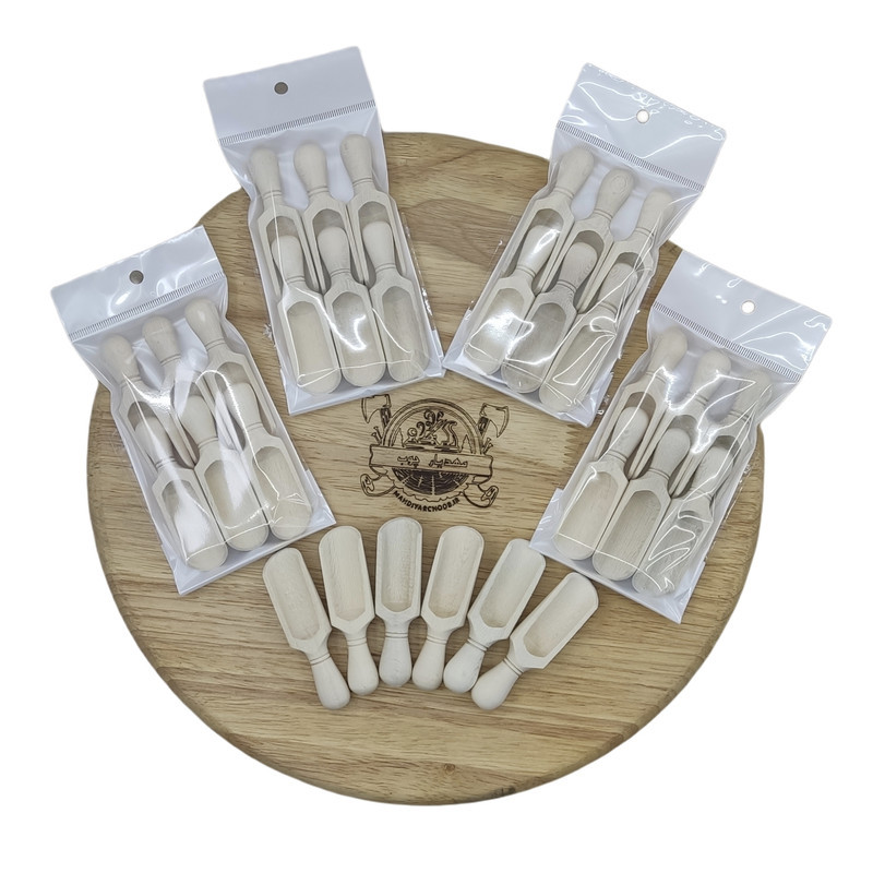 قاشق ادویه مدل سرتاس چوبی کد s 401 بسته 12 عددی