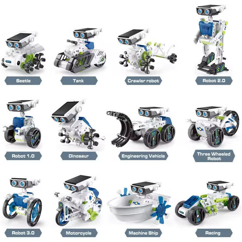 کیت ربات ساختنی ناب سل مدل سولار خورشیدی 12 کاره SOLAR ROBOT KIT 12IN1 با قابلیت حرکت و چرخش