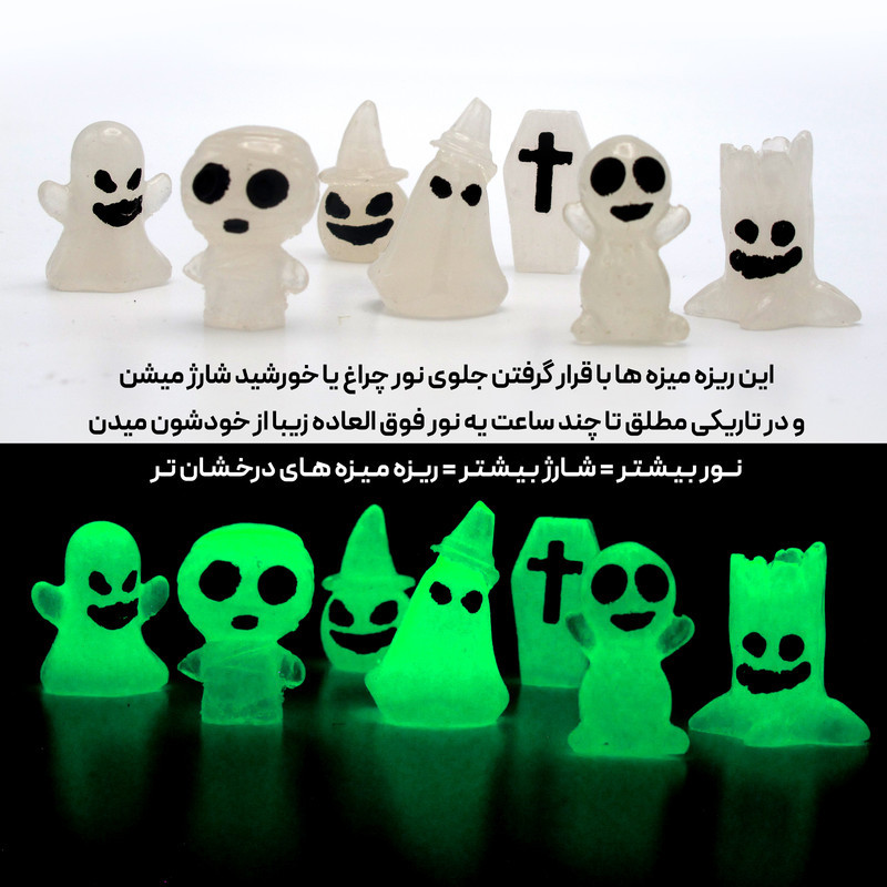 مجسمه مدل شب تاب طرح هالوین بسته 7 عددی