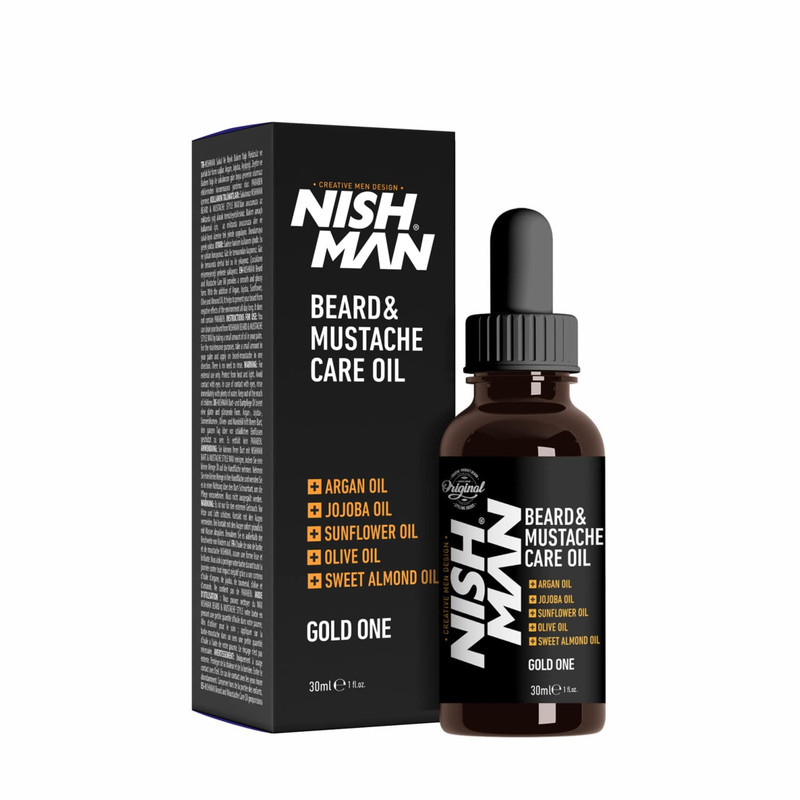 روغن مو تقویت‌کننده و نرم‌کننده نیشمن مدل Gold one مناسب برای انواع مو حجم 30 میلی‌لیتر