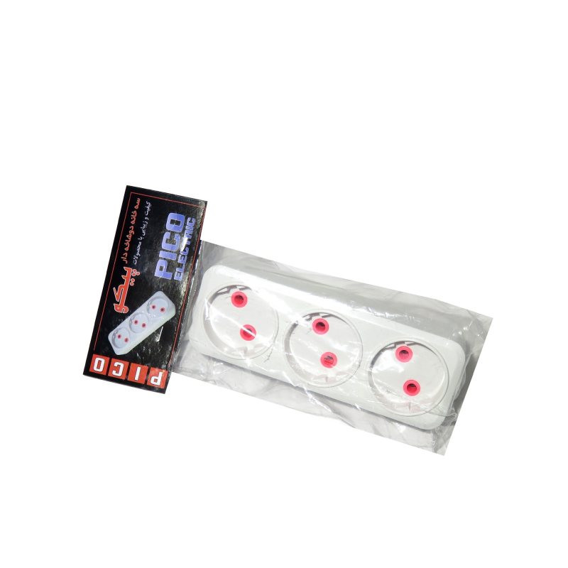 دوشاخه برق پیکو طرح 3 خانه مدل P100