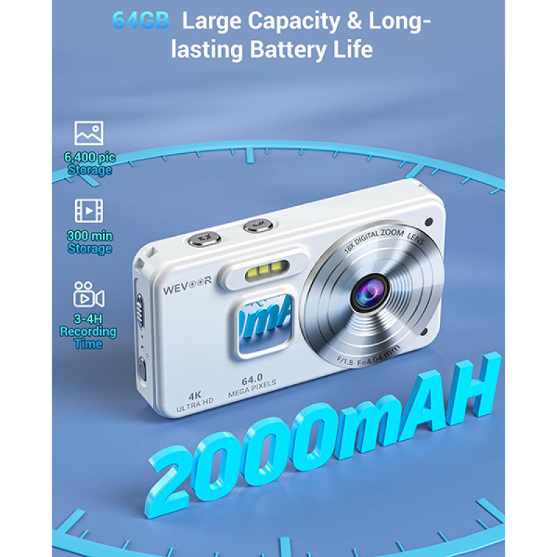 دوربین دیجیتال ویوور مدل 4K 64MP 18X Digital Zoom 30 FPS