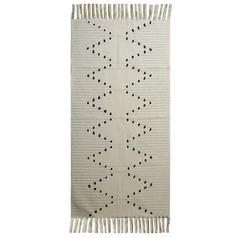 گلیم ماشینی هوم اند لایف مدل باربارا طرح موج دار کد 970005