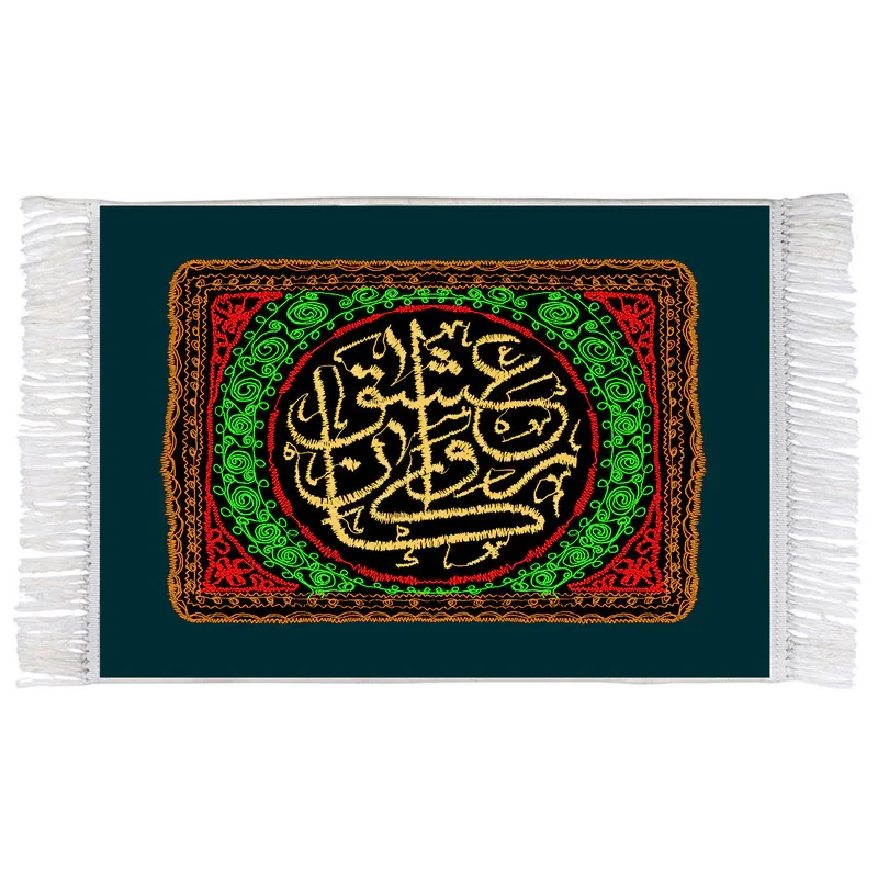 فرش ماشینی دیوارکوب اطلس آبی طرح کاروان عشق مدل T2516