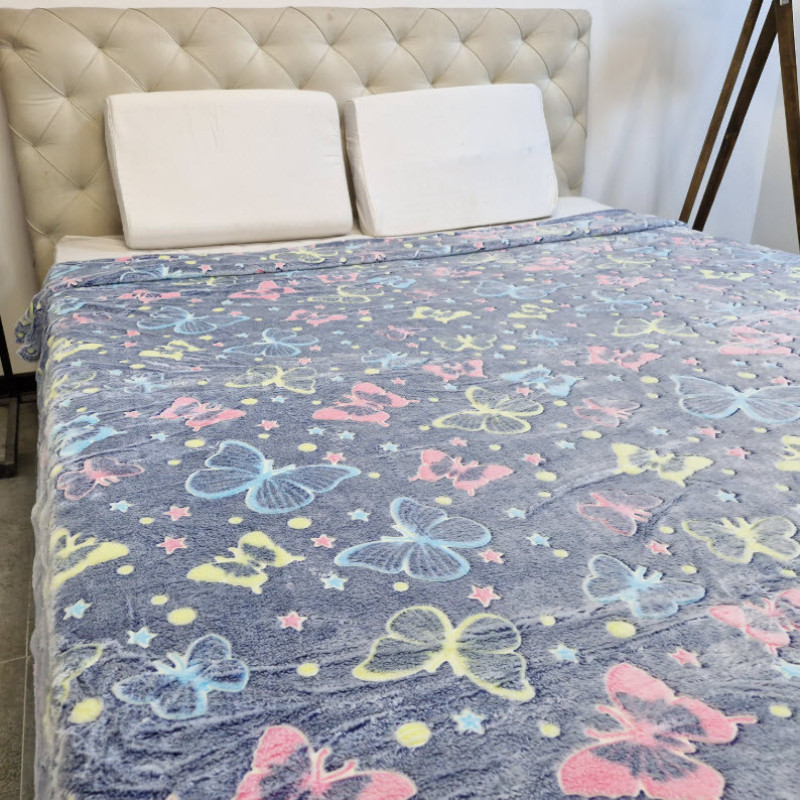 پتو مسافرتی 1 نفر ویراگیتا مدل شبنما پروانه سایز 150x200 سانتی‌متر