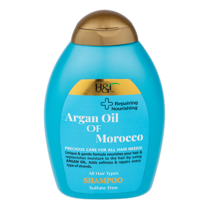 شامپو مو هرباتک مدل Argan مناسب برای انواع مو حجم 385 میلی لیتر