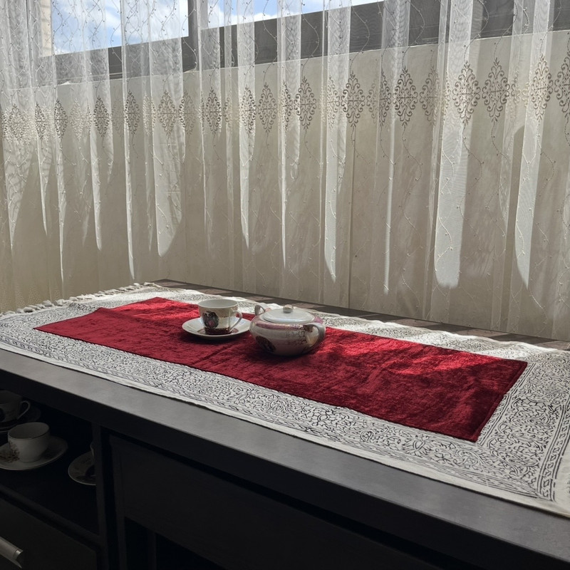رانر مدل مخمل و قلمکار سرو  سایز 100x50 سانتی‌متر