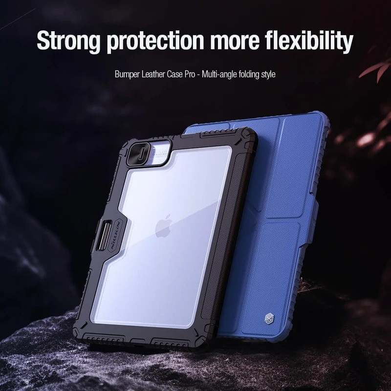 کیف کلاسوری نیلکین مدل Bumper Pro Leather Multi-Angle Folding مناسب برای تبلت اپل iPad Pro 11 2025  Pro 11 2024