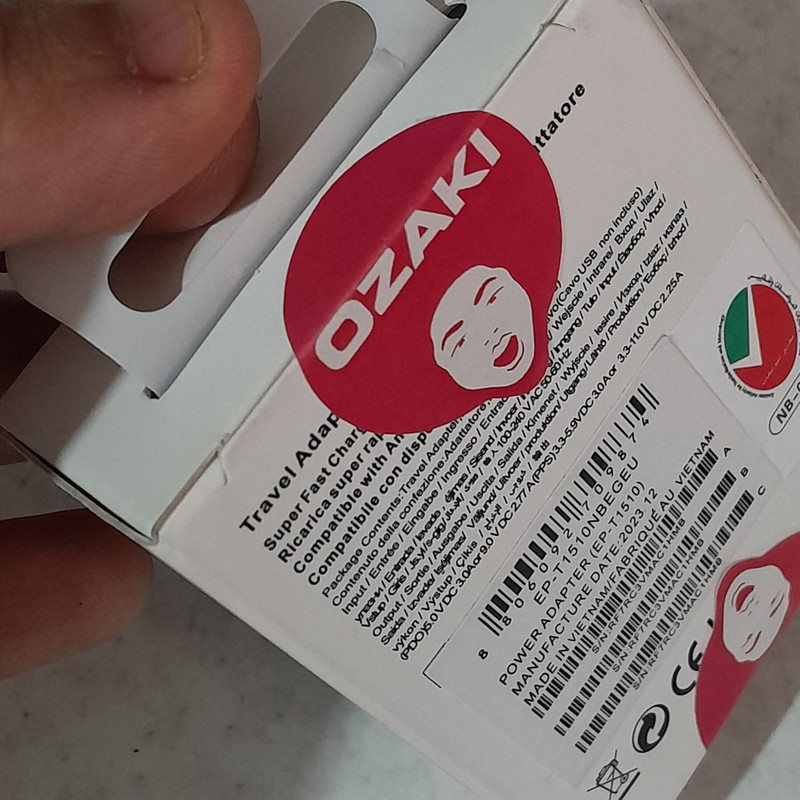 شارژر دیواری 25 وات اوزاکی مدل EP-Galaxy به همراه کابل USB-C