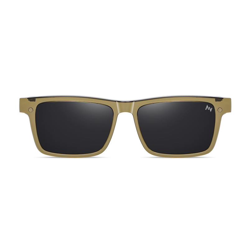 فریم عینک طبی ویفرر (Wayfarer) آلبرت وگ مدل CG-7703-C526-P97 Polarized Double Switch مناسب برای انواع صورت به همراه کاور آفتابی