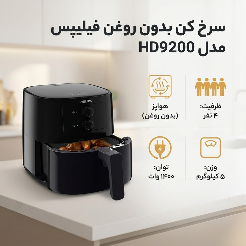 سرخ کن بدون روغن فیلیپس مدل HD9200
