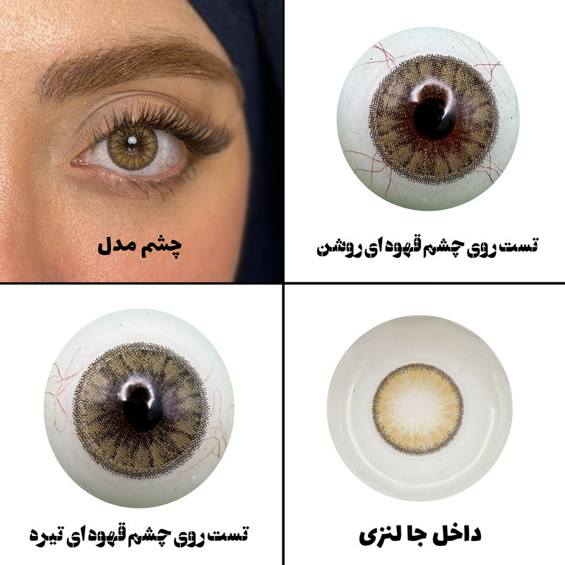 لنز چشم رویال ویژن مدل CARAMEL BR کد 15 رنگ قهوه ای کاراملی دور دار