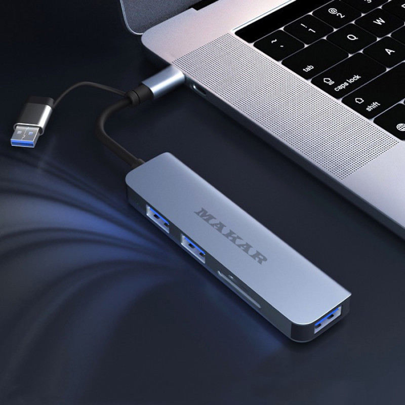 هاب و کارت خوان 5 پورت USB 3.0 ماکار مدل 5in1 MK-HU235