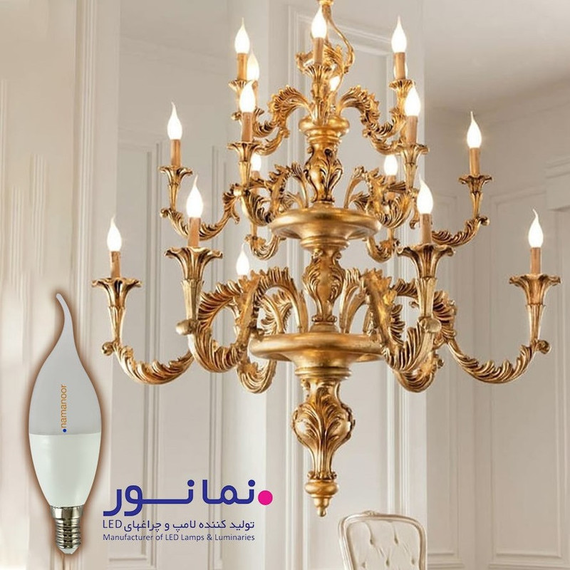 لامپ 5 وات نمانور مدل اشکی پایه E14 بسته 6 عددی