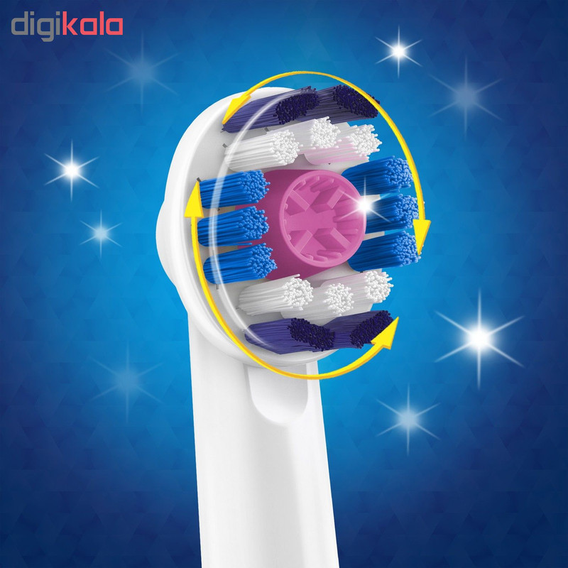 سری یدک مسواک برقی اورال-بی مدل Brush Heads 3D White بسته 4 عددی