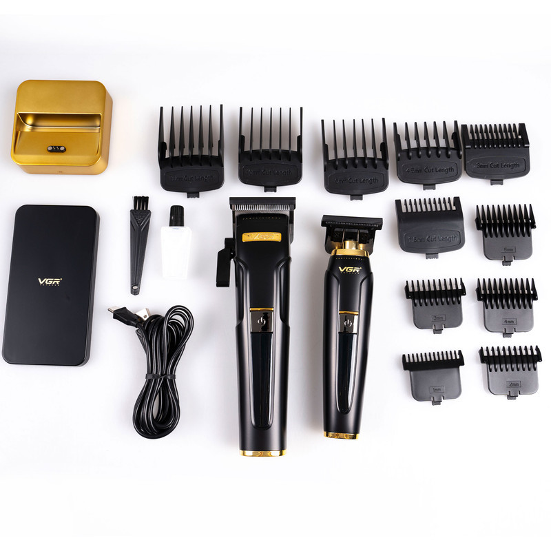ست ماشین اصلاح موی سر و صورت وی جی ار مدل V-694 بسته 2 عددی