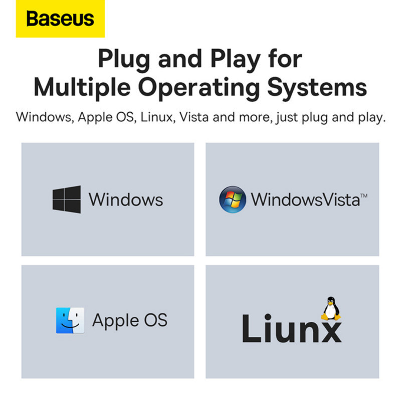 هاب 4 پورت USB -C باسئوس مدل Lite Series - WKQX03040 1m