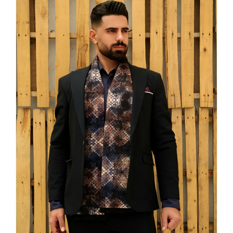 شال گردن مردانه مدل پوست ماری چهارفصل کد ۱۵۰۲۹