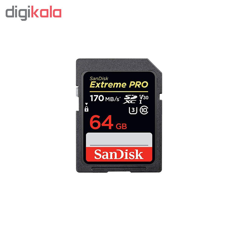 کارت حافظه SDXC سن دیسک مدل Extreme Pro V30 کلاس 10 استاندارد UHS-I U3 سرعت 170MBps ظرفیت 64 گیگابایت