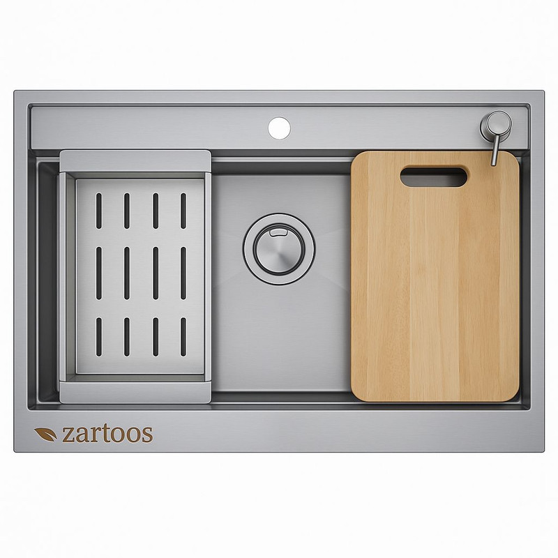 سینک ظرفشویی استیل توکار یک لگنه زرتوس مدل ZS9052