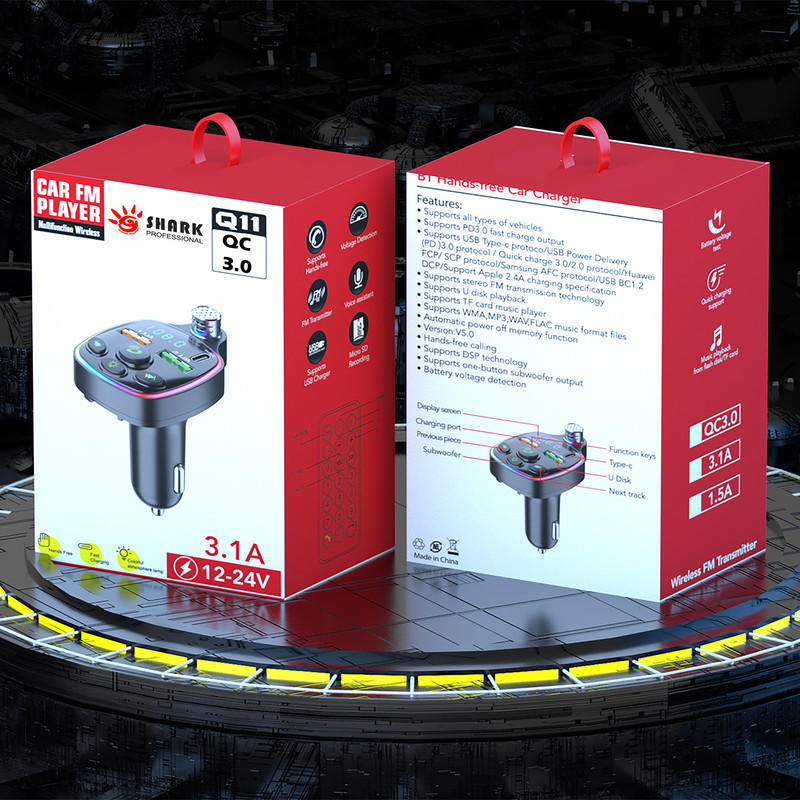 پخش کننده اف ام خودرو شارک مدل Q11-3.1A12V-QUICK CHANRGE3.0
