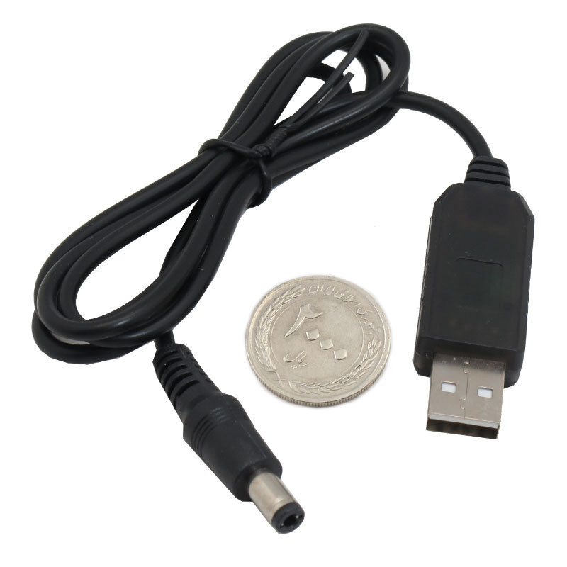 کابل تبدیل USB به DC مدل 12 ولت طول 1 متر بسته 2 عددی