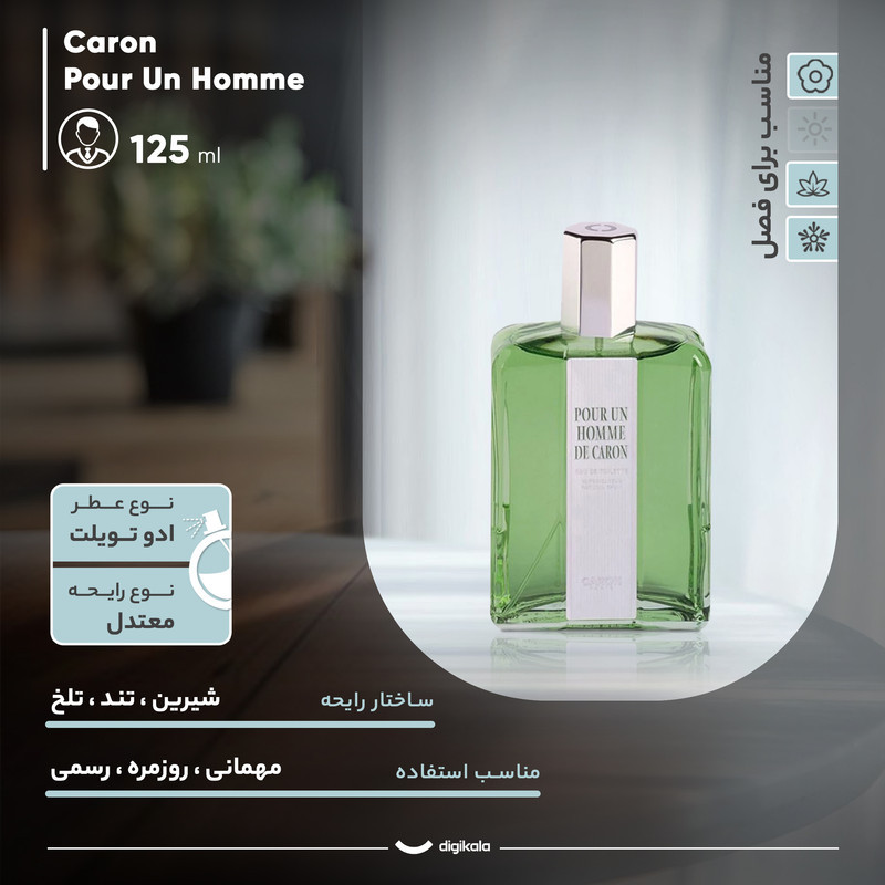 ادو تویلت مردانه کرون مدل Pour Un Homme حجم 125 میلی لیتر