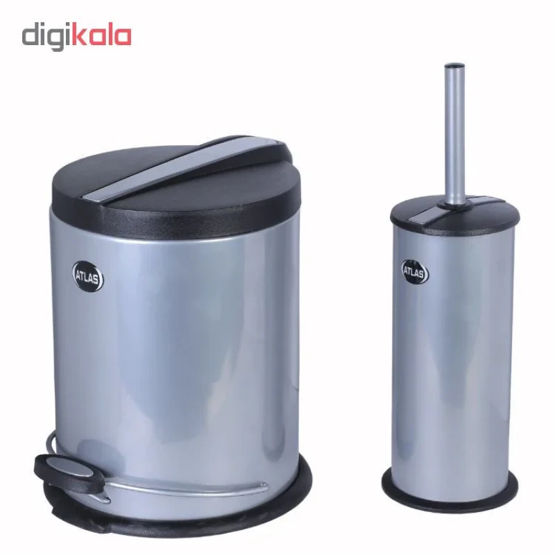 ست سطل زباله و فرچه اطلس مدل دنا کد 03
