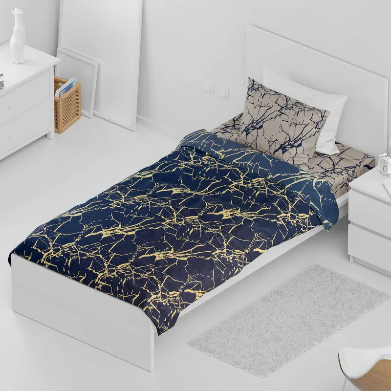 روکش لحاف خانه سفید مدل گرانیت یک نفره سایز 220x160 سانتی متر