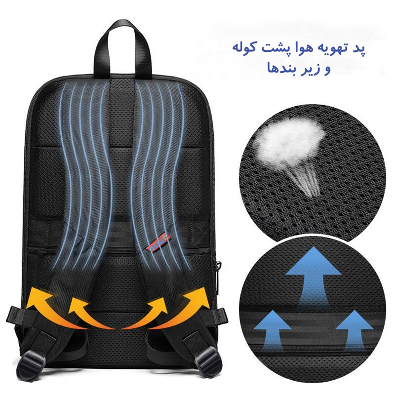 کوله پشتی لپ تاپ برساد مدل Bb 120 مناسب برای لپ تاپ 14.1 تا 15.6 اینچی