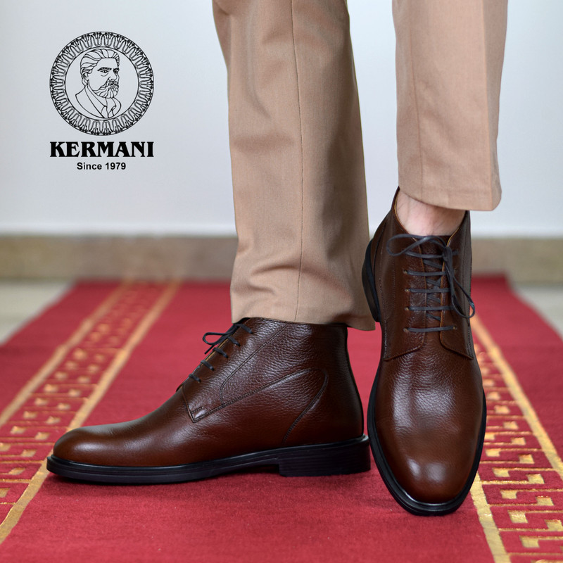 نیم بوت مردانه کرمانی مدل چرم دستدوز طبیعی فلوتر کد 647