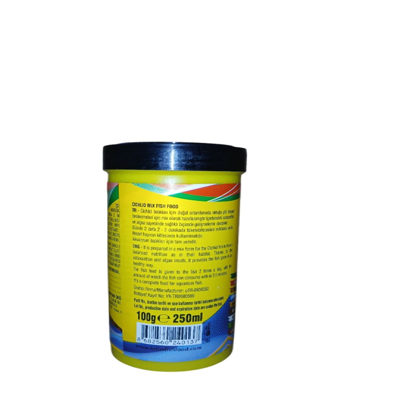 غذای ماهی لوتوس مدل cichlid mix وزن 100 گرم